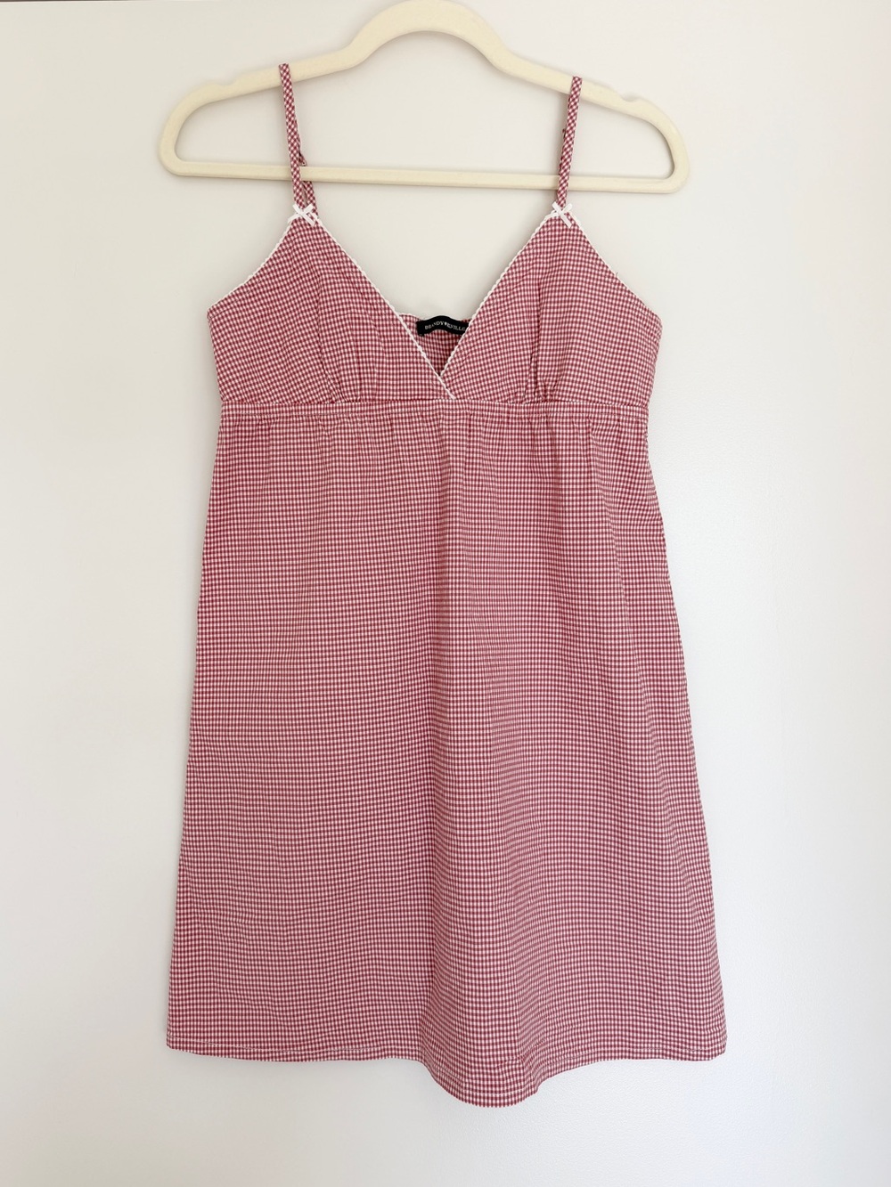 Brandy Melville Edith Red Gingham Plaid Dress